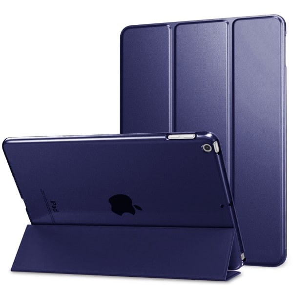 [QD] Erittäin ohut Smart Case kumipäällysteisellä joustavalla TPU-takakuorella, automaattinen lepotila/herätystoiminto ja katselu-/kirjoitusteline iPad Mini 5:lle - kokonaan sininen