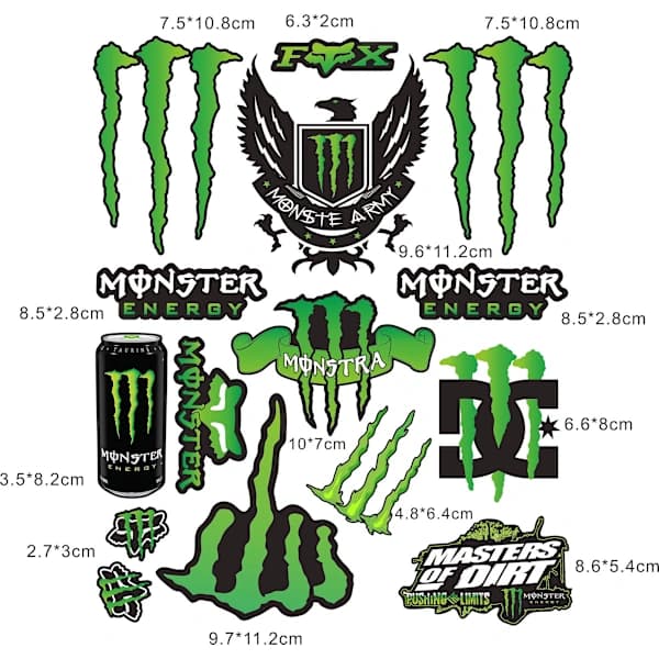 Racing Motorcycle Monster Energy -tarra Kypärätarra