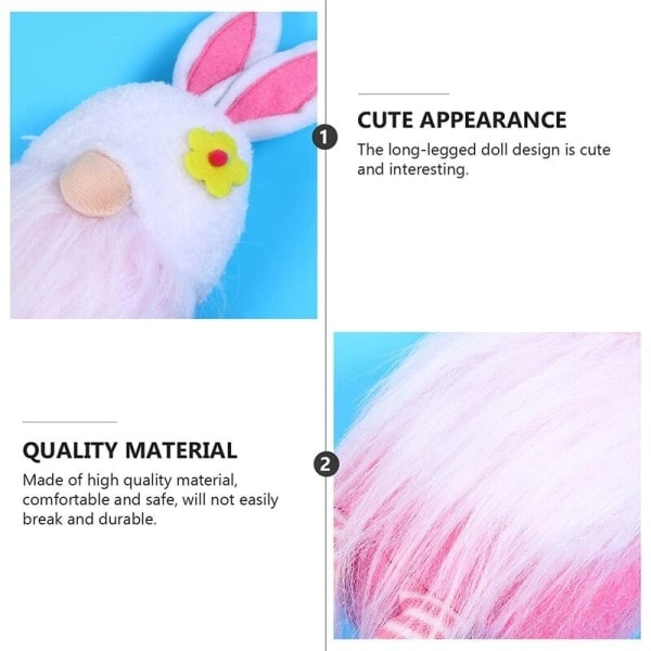Kanin Svenska Tomtar Santa Leksaker Påsk Kanindocka Långbenta Kanin GNOME Actionfigur Docka Vår Påsk Heminredning 1st (Rosa)*QN