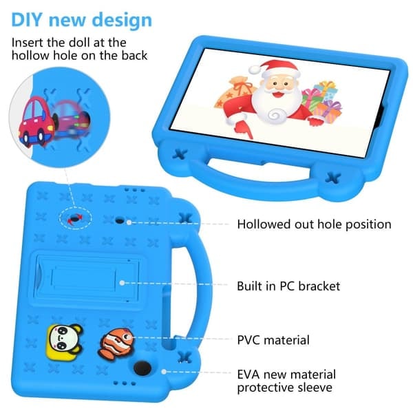 \"QD\" Til Samsung Galaxy Tab A9 EVA Skum Stand Cover - Lyseblå