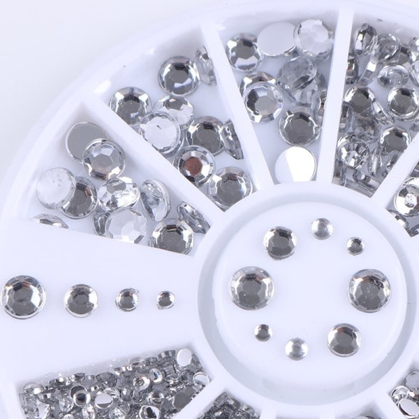 \"QD\" Rhinestones i 4 Størrelser - Sølv Klar Sølv