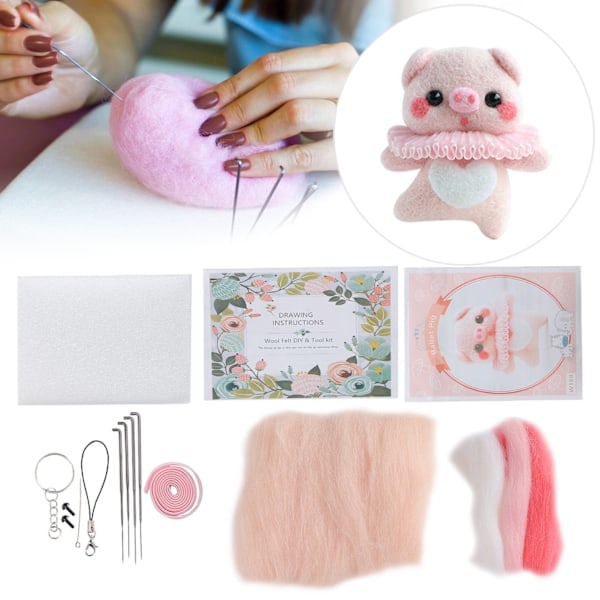 QU/Nålfiltningskit Ull Kemisk Fiber DIY Djur Handgjord Leksak Konst Hantverk för Nybörjare (188# Balettgris)