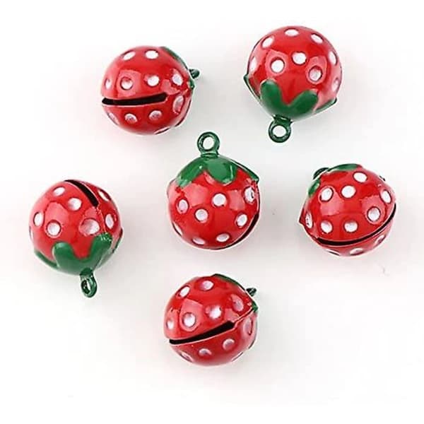 10 st söta mini rosa klockformade jordgubbskoppar Jingle Be