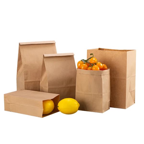 QD-papperspåsar i brunt kraftpapper, 50-pack - Storlek 25B*14D*33H