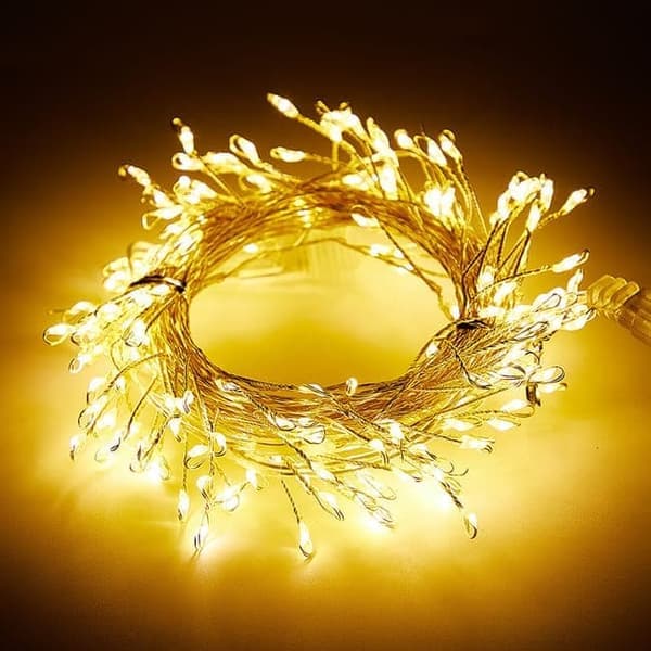LED String Lights with 200 Lights and Remote Control, 6m USB, for Christmas, Party, Wedding and Christmas Tree Decoration