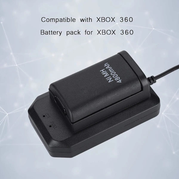 Xbox 360 Controller Kit, 2*4800mAh Battery USB Charging Cable + Charging Dock