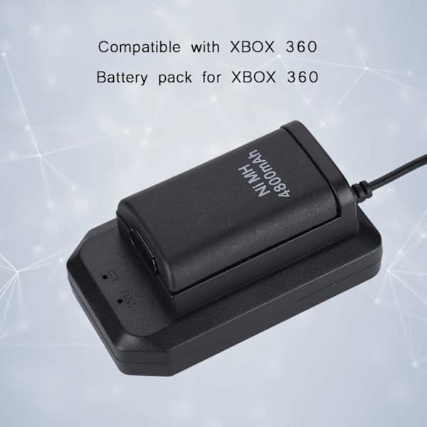 Xbox 360-controllerkit, 2*4800mAh batteri USB-ladekabel+ladestation