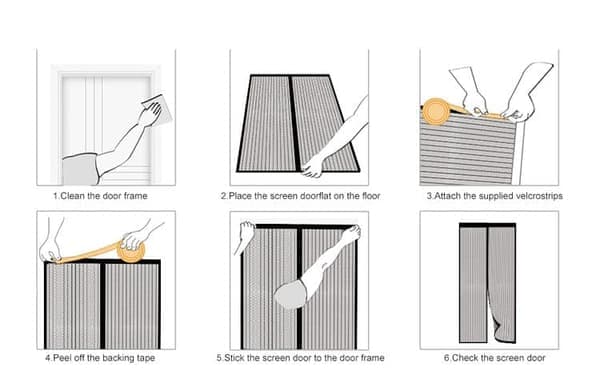 Magnetisk myggenet til dør terrassedør