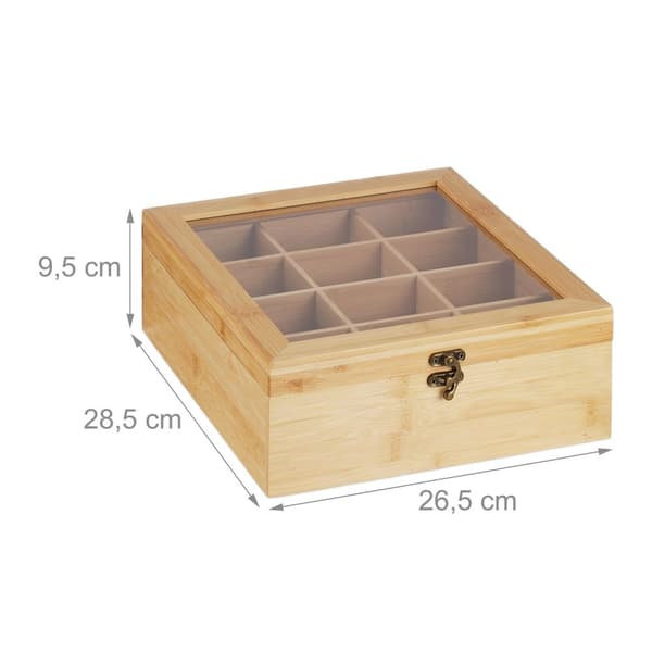 Bambu tebox med 12 fack