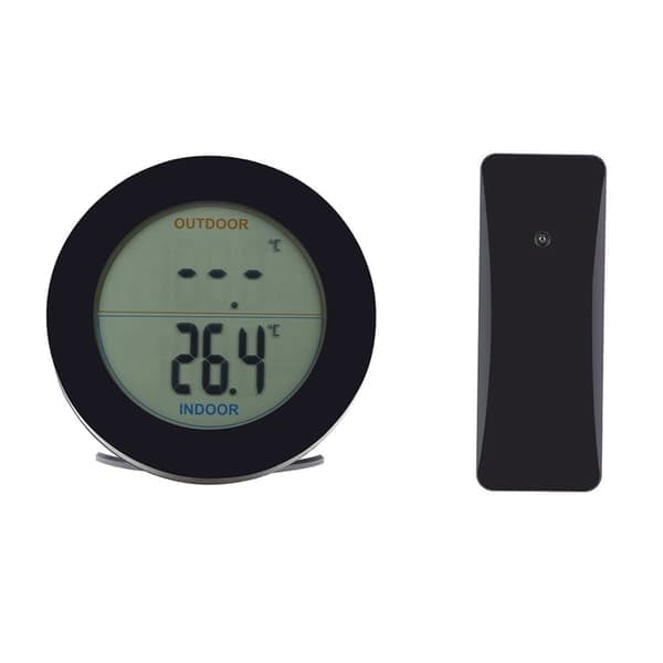 Trådlös Termometer LCD-Skärm Inomhus Utomhus Sensor Temperatursensor Inomhus Utomhus Svart