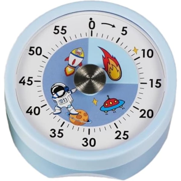 Nedtællingstimer - køkken nedtællingstimer - mekanisk visuel timer - lyseblå