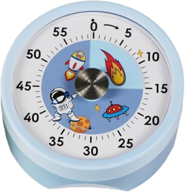 Nedtellingstimer - kjøkken nedtellingstimer - mekanisk visuell timer - lyseblå