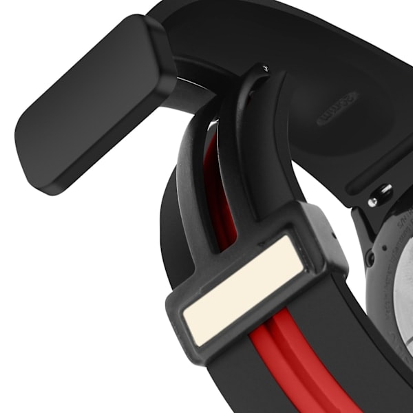[QD] Kompatibel med Galaxy Watch 5 / 5 Pro / 4 Armbånd Fleksibel Silikon Tofarget Svart / Rød