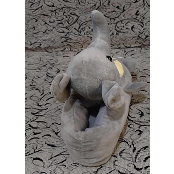\"QD\"JUSCH Damdjurstofflor, Trendiga Varma Vintertofflor med Elefantmotiv, Unisex Fleece Plysch Hemskor A112-130