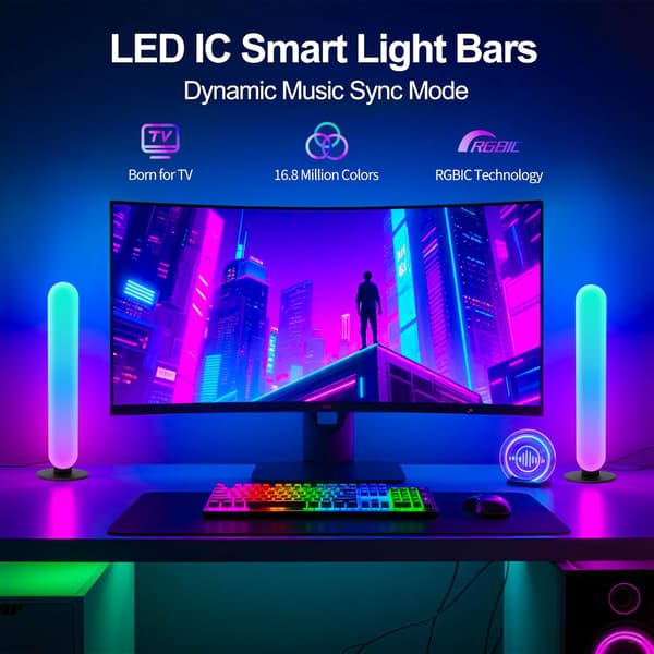 RGB lysstripe, smart LED-lysstripe egnet for romstørrelse, tre kontrollmoduser, dynamisk musikk-synkroniseringsmodus, USB-grensesnitt