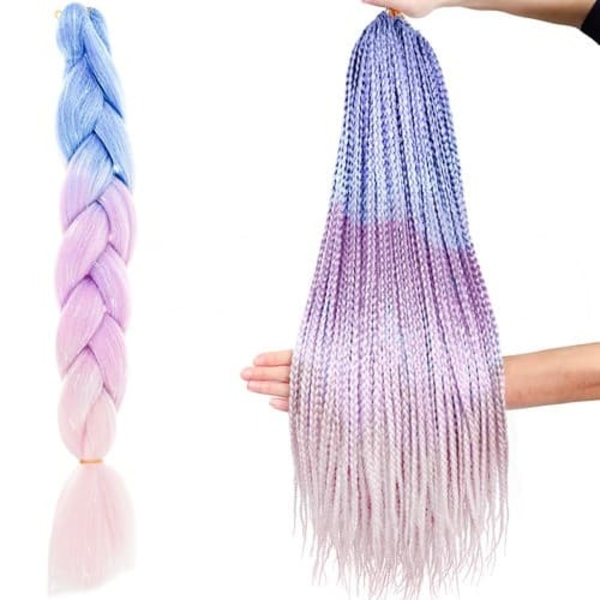 Syntetiska Hårflätor Glitter Peruk_qq