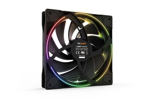 be quiet! Light PWM 140mm High-Speed Kabinetblæser med ARGB-ringbelysning, støjsvag køleblæser til PC-gamingkabinet, sort