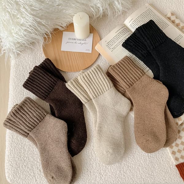 5 par fleece knæstrømper, uld, termiske vinterstrømper, ekstra varme