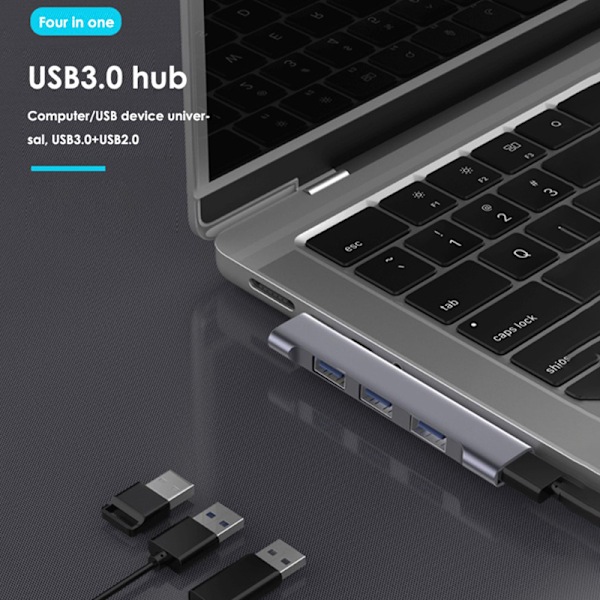 PD Nopea USB-C USB-HUB Laaja Käyttö USB3.0 5Gbps Kannettava Ty Type-C