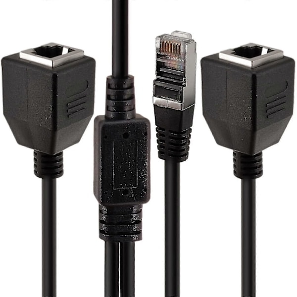 \"QD\" RJ45 Ethernet -jakoadapteri 1 uros - 2 naaras LAN-verkonjakaja Tuki Cat7 Cat6 Internet-verkon jatkojohdolle