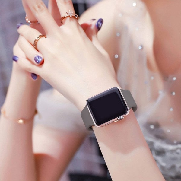[QD] Urheiluranneke yhteensopiva 38-40 mm kellon kanssa, pehmeä silikoninen korvausranneke yhteensopiva iWatch Series 5/4/3/2/1 kanssa, S/M, M/L-Claret