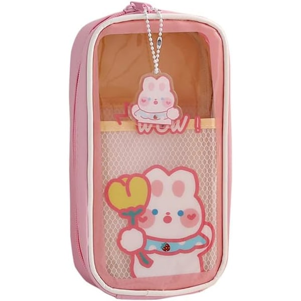 Kawaii pennfodral Estetiskt Sött pennfodral för flickor (Rosa)