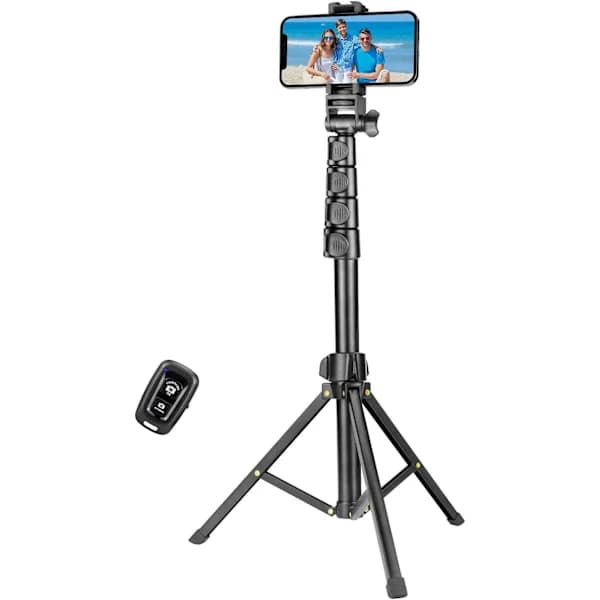 1,6 m telefonstativ og bluetooth selfie stick stativ, telefonstativ med bluetooth fjernkontroll