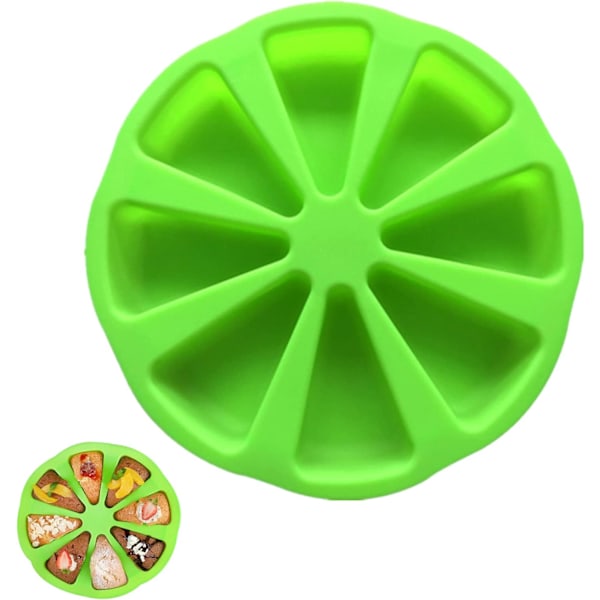 Silikonbageform Trekantet Pizzaskivekage Silikonform 8 Hulrum Silikonkageform Non Stick Kageportion Form Grøn Form