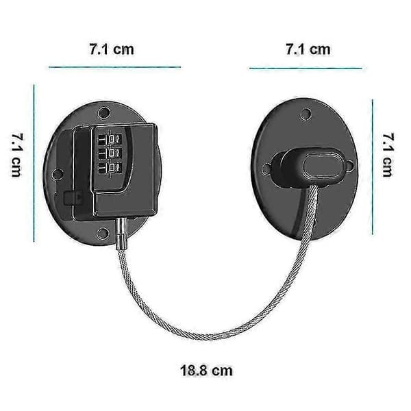 2-pack Refrigerator Lock - Heavy Duty Combination Lock for Refrigerator P20250110925 Black