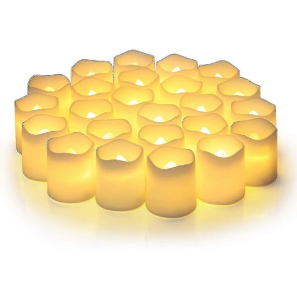 \"QD\" 24-pack Flamfria Votivljus, Flamlös Flimrande Elektrisk Falsk Ljus, Batteridriven