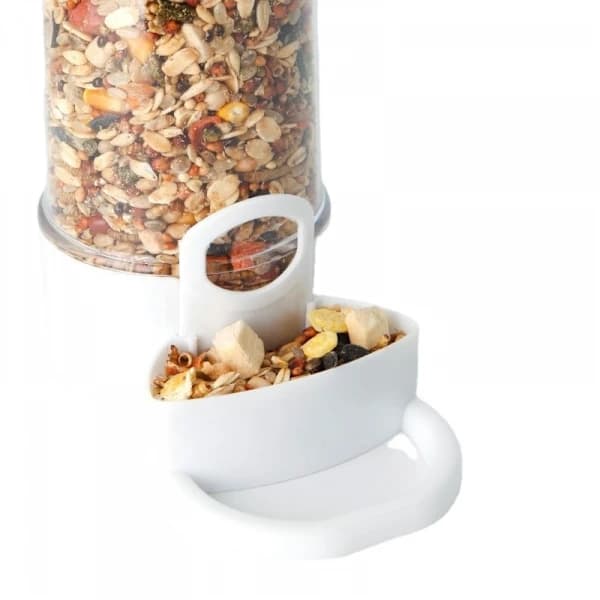 Hamster Foderautomat Lille Kæledyr Automatisk Foderdispenser Transparent Stående Foderbeholder Plastbeholder til Gerbil Sucker Glider