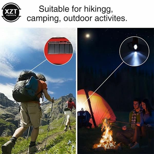 Håndsvingradio med solceller, lommelygte og powerbank sort sort sort