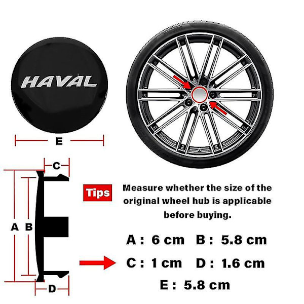 4 st Svarta 60 mm Bilhjulcentrumkåpa Logotypdekal för Ford F_QU