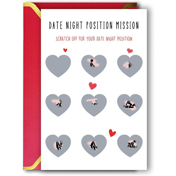 [QD] Sjove Valentinsdagskort, Par-datekort, Tillykkekort med skrabe-funktion, Skrabekort