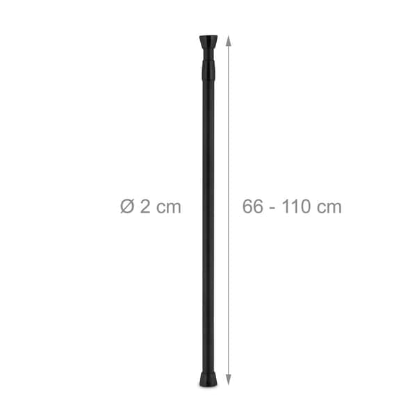 Svart teleskopstång i rostfritt stål