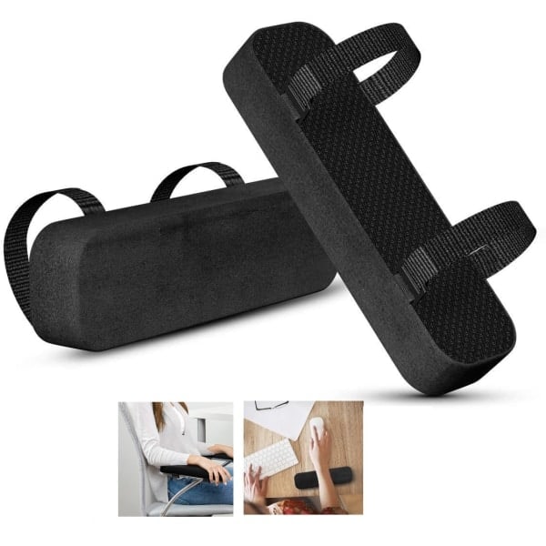 \"QD\" Vadderade Armstöd / Armstödskuddar för Stolar Svart 2-pack