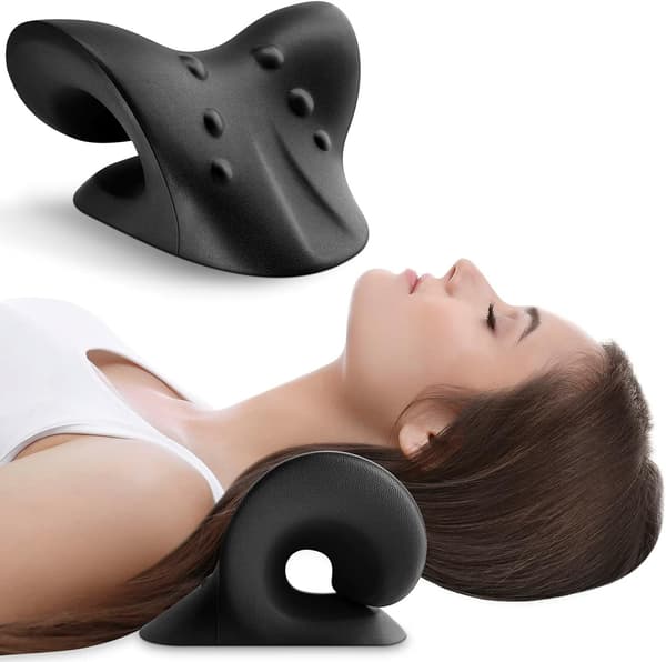 Chiropractic Neck Pillow, Neck Stretcher - Black 251