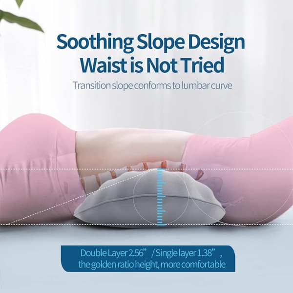 Adjustable Lumbar Pillow for Sleeping Made of Memory Foam, Back Support Pillow for Lower Back Pain Relief, Back Pillow for Sleeping