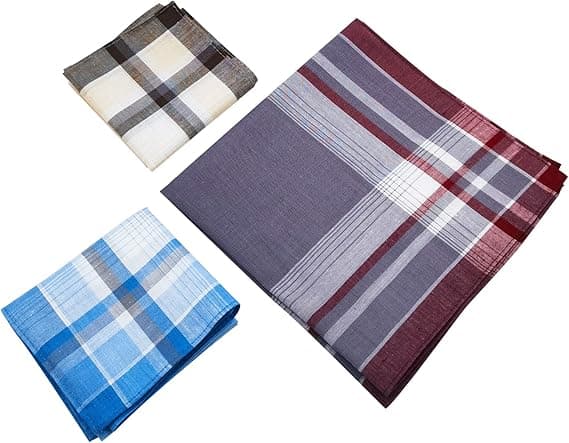 12-pack Herrnäsdukar Bomull 40x40 cm, Bomullsnäsduk - Klassisk Rutig Design B (12pcs)