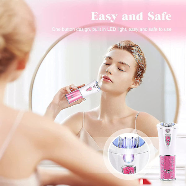 Hårfjerning, Smooth Glide Epilator, Bærbar Trådløs Barbermaskine, Ansigthårfjerner-yyc_QF