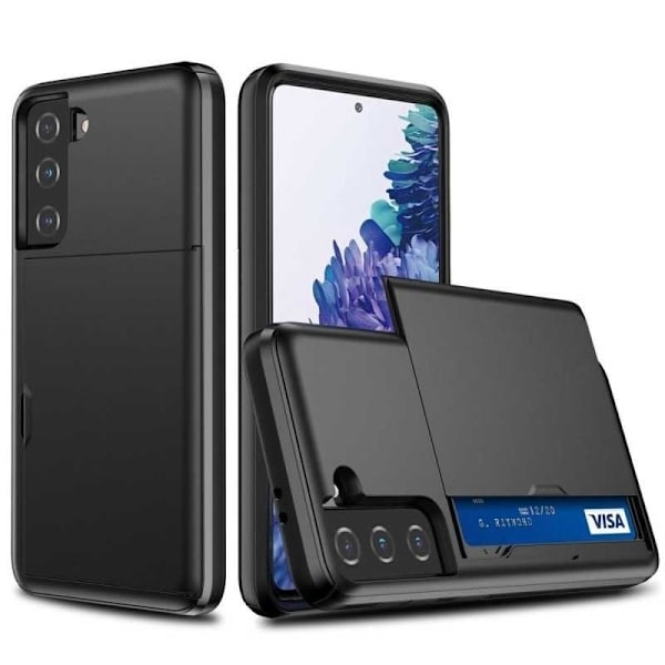 QU/Samsung S22 Stødsikkert Cover Kortlomme StreetWise Sort