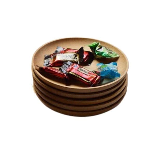 /QD/ Pyöreät puiset lautaset - 15 cm - 4 kpl