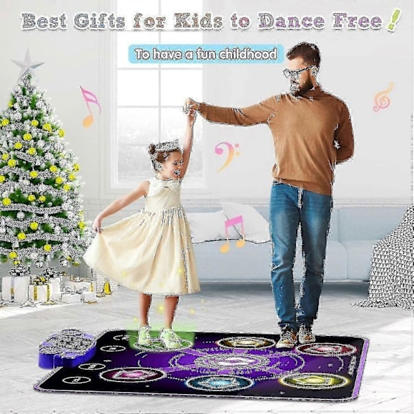 [QD] Dansematte for barn i alderen 4-8-12, Opplyst dansematte Jule- og bursdagsgaver for 5 år gammel jente Leker alder 6-7, Bluetooth-musikk