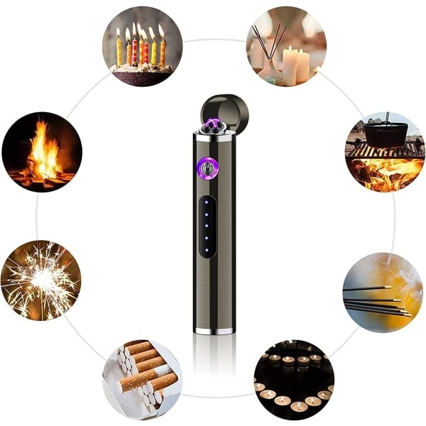 [QD]NOE USB Oppladbar Vindtett Elektronisk Lighter, Touch