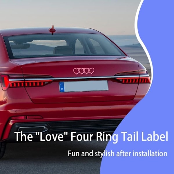 [QD] Bilemblem för Bilexteriör, 3D-sticker, Passar (Rosa) för Audi A3 A4 A5 A6 A8 TT R8 Q3 Q5 Q7