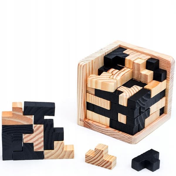 IQ-Palapeli Puusta, 3D - Kuutio - Musta