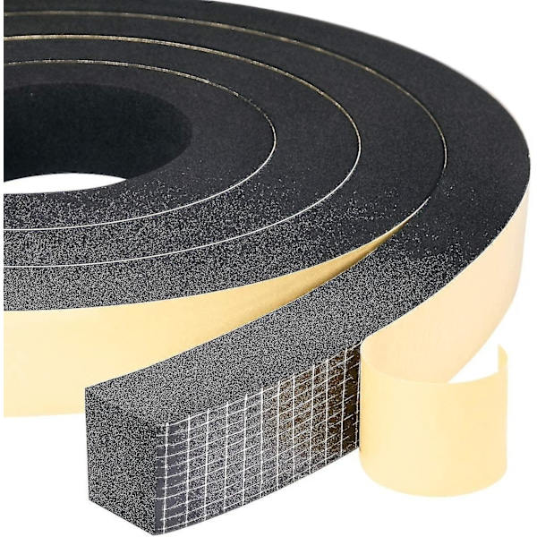 Skumtätningslist 2 rullar 25 mm (b) x 20 mm (h) x 2 m (l) Tätning Väderbeständig Stötsäker Antikolisions Möbler