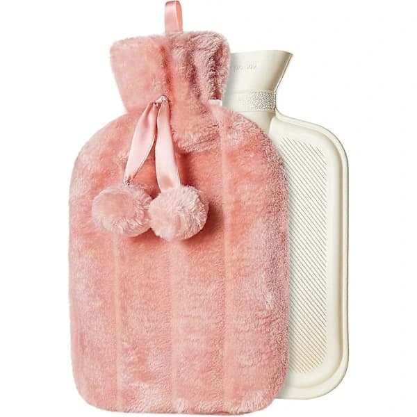 2L Varmvattenflaska Fuskpäls (Rosa)