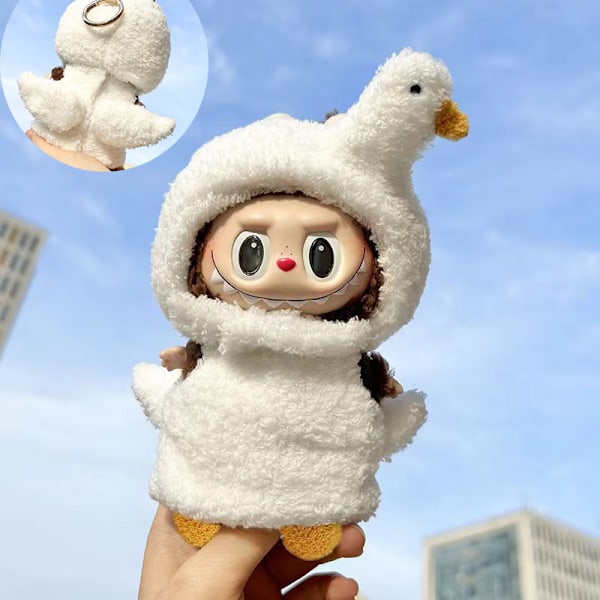 Nya Produktidéer Mini Plysch Labubu Outfit Tillbehör för Dockor Sittande Fest Overaller Kläder Gåva Endast Kläder