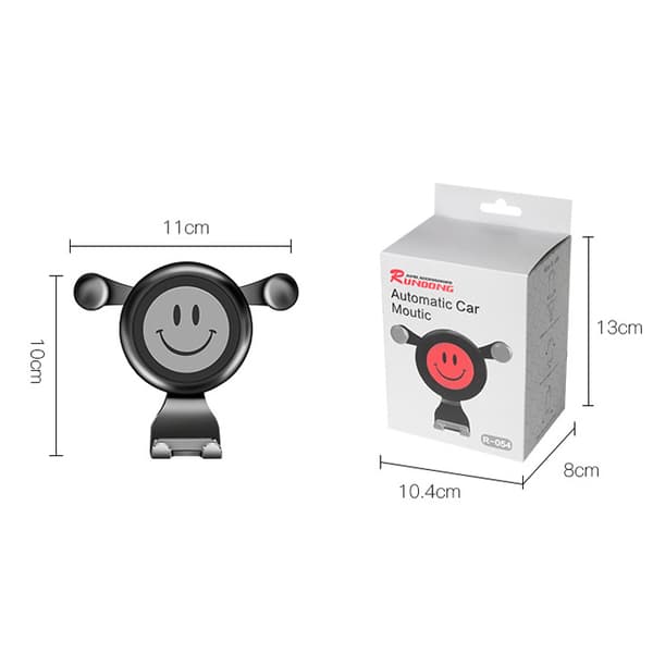 QD-Gravity Bil Luftventilfeste Universal Smiley Face Brakett Telefonholder ABS Red